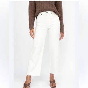 SLVRLAKE GRACE CROP High Rise Wide Leg Jeans in White Sz 31